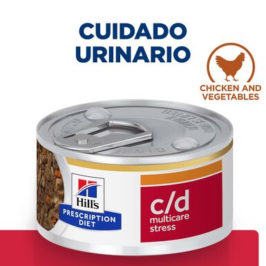 Hill’s Presciption Diet Urinary Stress c/d Estofado de Pollo con Vegetales lata para gatos